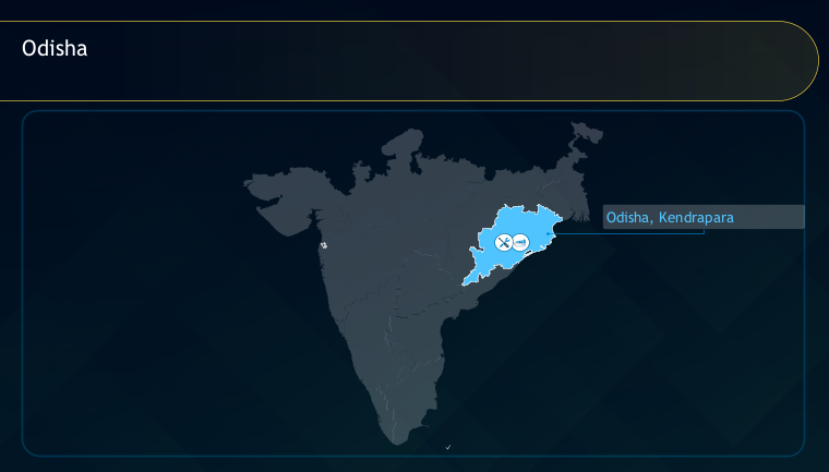 Odisha Kendrapara Cluster Map